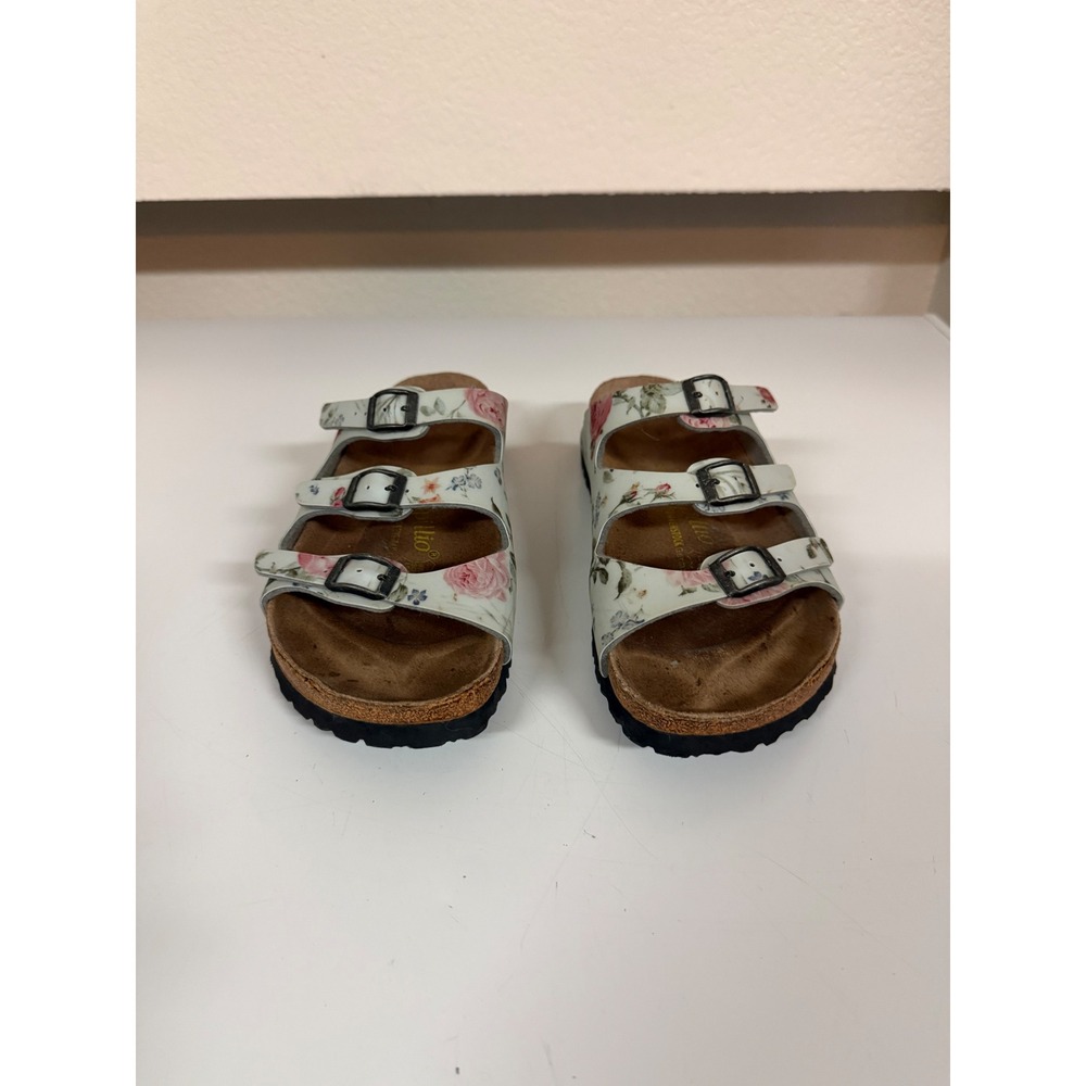 Papillio by Birkenstock Florida Floral Slide Sandals Mint Green Womens 39 L8-8.5